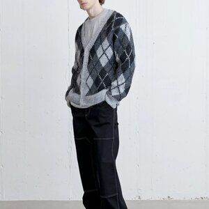 Oak and Fort Men's Mohair Button Up Cardigan